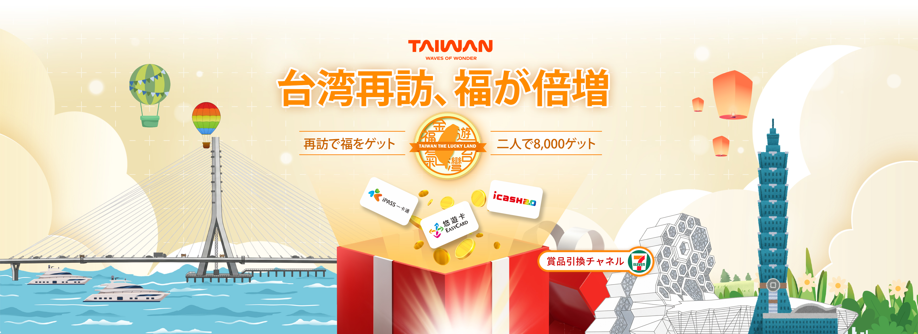 メインビジュアル映像：台湾再訪、福が倍増！
