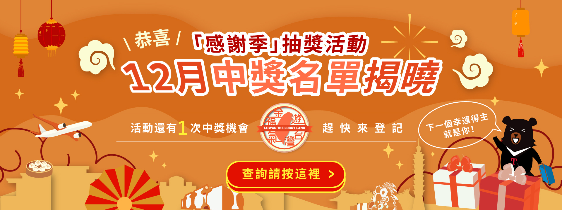 主視覺圖片：遊台灣金福氣-感謝季十二月中獎名單